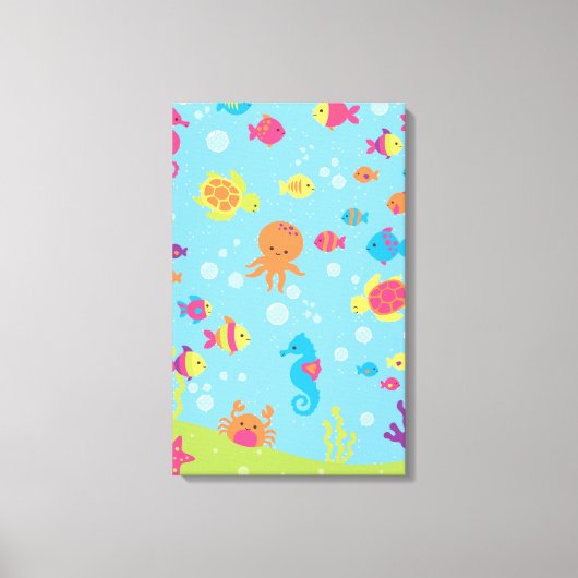 Toile Scène sous-marine mignonne (Recto)