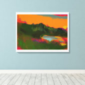 Toile Scène tropicale du coucher de soleil d'été (Insitu (Plancher de Bois))