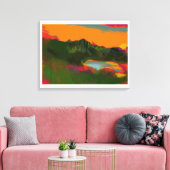 Toile Scène tropicale du coucher de soleil d'été (Insitu(Salon))