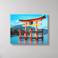 Scenic landscape with Japanese Torii Gate