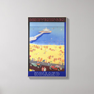 Toile Scheveningen dans le repos vintage d'affiche de