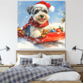 Toile Schnauzer Chien dans la corniche Laissez-le neiger (Insitu(Chambre))