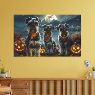 Toile Schnauzer Halloween Éffrayant