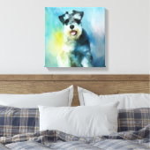 Toile Schnauzer Miniature Dog Eau Couleur Art Peinture (Insitu(Chambre))