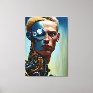 Toile Science-fiction futuriste Cyborg Man Wall Art