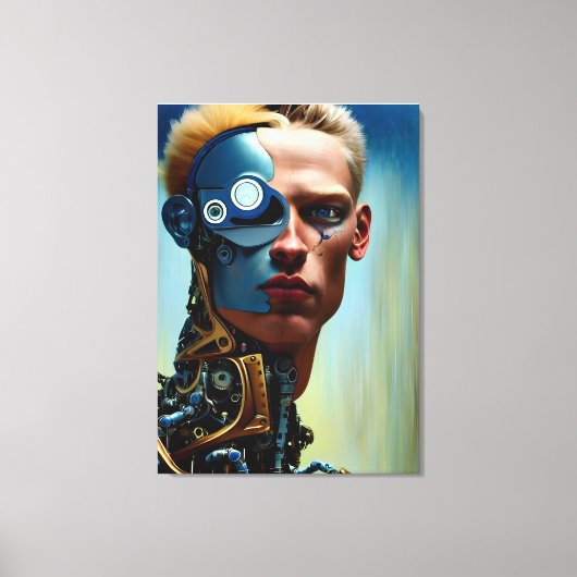 Toile Science-fiction futuriste Cyborg Man Wall Art (Recto)