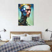 Toile Science-fiction futuriste Cyborg Man Wall Art (Insitu(Chambre))