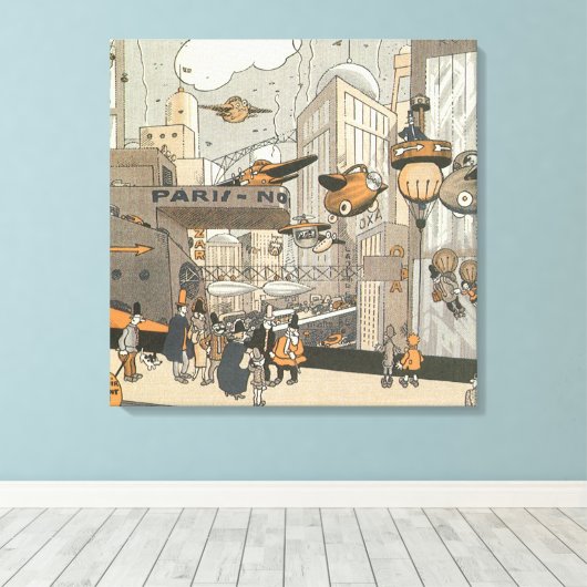 Toile Science-fiction vintage Urban Paris, Steam Punk (Insitu (Plancher de Bois))