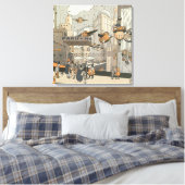 Toile Science-fiction vintage Urban Paris, Steam Punk (Insitu(Chambre))