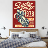Toile Scooter Racer Style Vintage Retro (Insitu(Chambre))