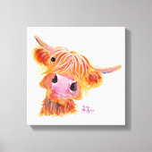 Toile Scottish Highland Cow 'Nessie' Box Canvas Print (Recto)