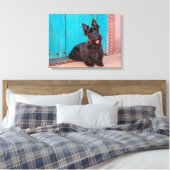 Toile Scottish Terrier assis à la porte colorée (Insitu(Chambre))