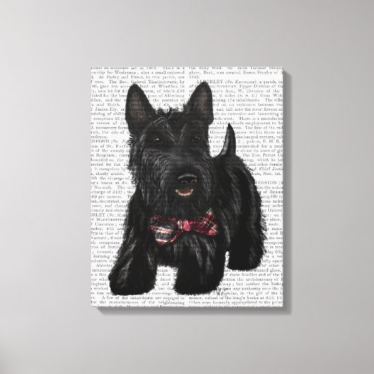Toile Scottish Terrier et Bow (Recto)