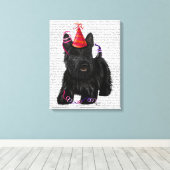 Toile Scottish Terrier et Casquette de fête (Insitu (Plancher de Bois))