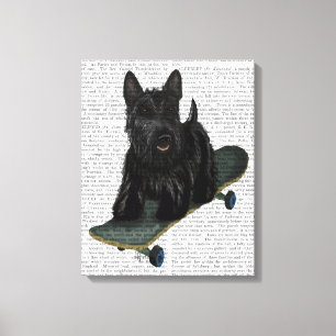 Toile Scottish Terrier et Skateboard