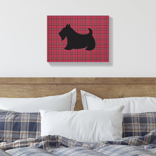 Toile Scottish Terrier Plaid Wall Art (Insitu(Chambre))