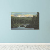 Toile Scotts Lake, Oregon - Vue de trois soeurs (Insitu (Plancher de Bois))