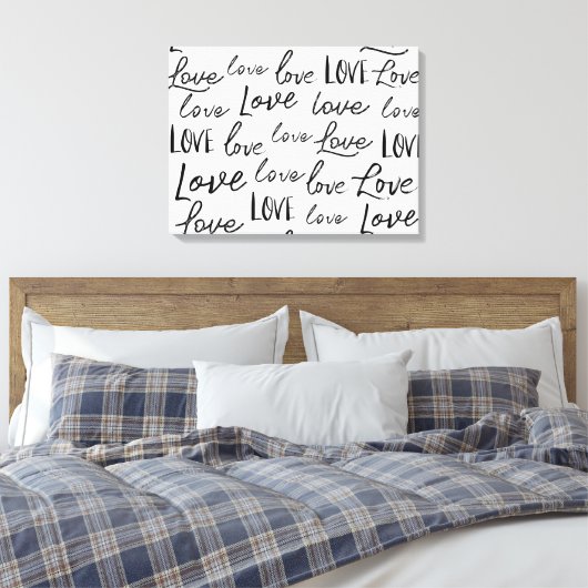Toile Script de calligraphie Word Love (Insitu(Chambre))