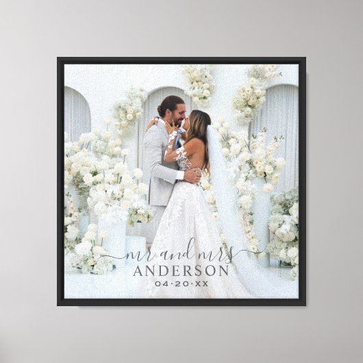 Toile Script de photo de mariage de M. et Mme (Recto)