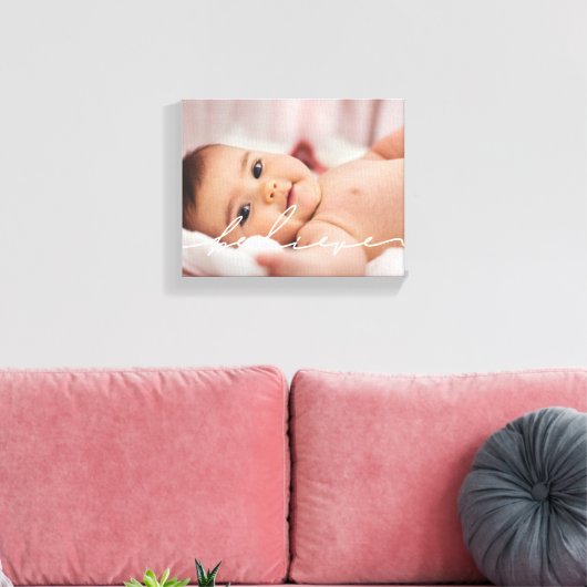 Toile Script manuscrit moderne Croire (Insitu(Salon))