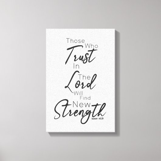 Toile Script moderne Police Bible Verse Isaïe 40:31 (Recto)