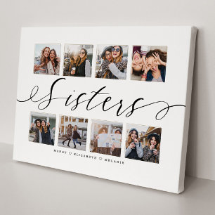 Toile Script Soeurs   Cadeau Pour Soeurs Photo Collage