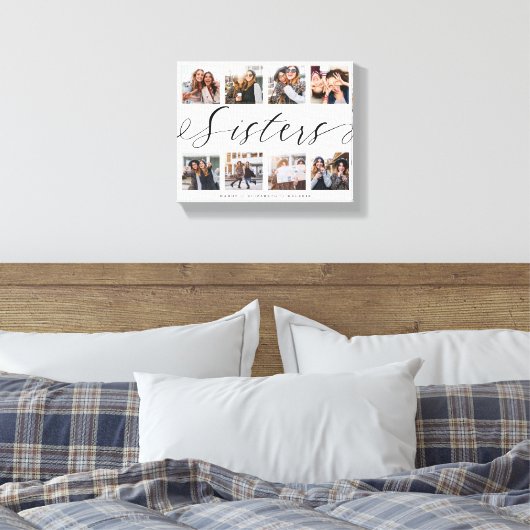 Toile Script Soeurs | Cadeau Pour Soeurs Photo Collage (Insitu(Chambre))