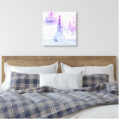Toile scripts chandelier violet tour eiffel paris (Insitu(Chambre))