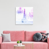 Toile scripts chandelier violet tour eiffel paris (Insitu(Salon))