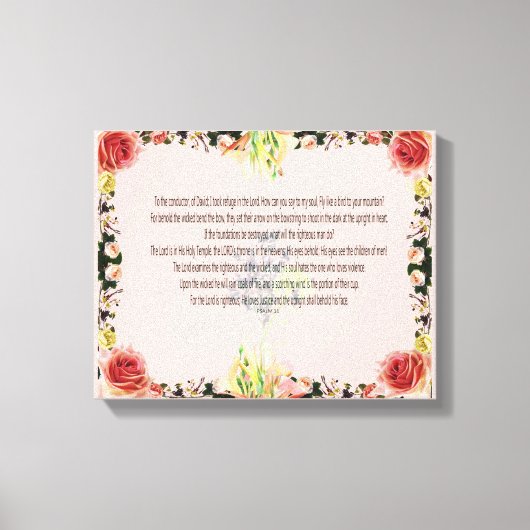 Toile Scripture, Psalm 11, Colorful Flower (Recto)