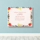 Toile Scripture Psalm 9, Floral (Insitu (Plancher de Bois))