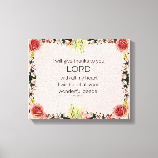 Toile Scripture Psalm 9, Floral (Recto)