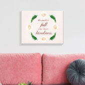 Toile Scripture, Psaume 33, White Roses & Green Branches (Insitu(Salon))