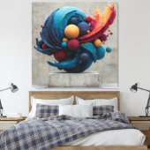 Toile Sculpture de couleur explosive de sphère fissurée  (Insitu(Chambre))