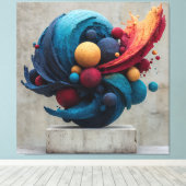 Toile Sculpture de couleur explosive de sphère fissurée  (Insitu (Plancher de Bois))
