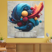 Toile Sculpture de couleur explosive de sphère fissurée  (Insitu(Salon))