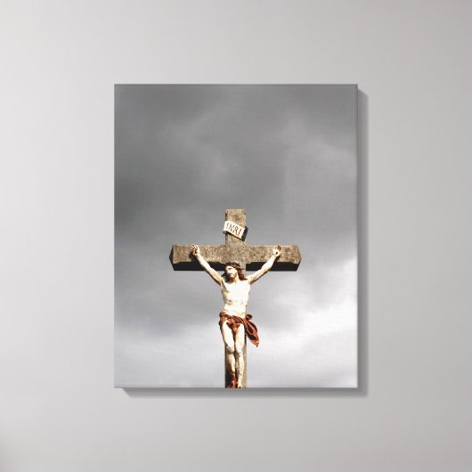Toile sculpture de crucifixion Jésus Christ (Recto)