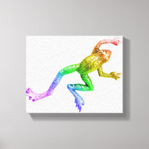 Toile Sculpture de grenouille arc-en-ciel de SlipperyJoe