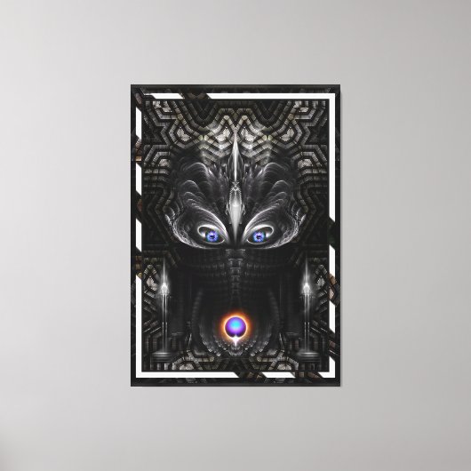 Toile Sculpture de guerrier foncé Art fractal (Recto)
