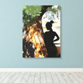 Toile Se cacher à l'ombre d'un arbre (Insitu (Plancher de Bois))