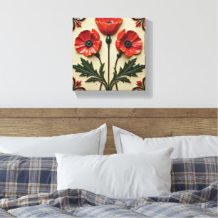 Toile Se réveiller dans un champ de coquelicots