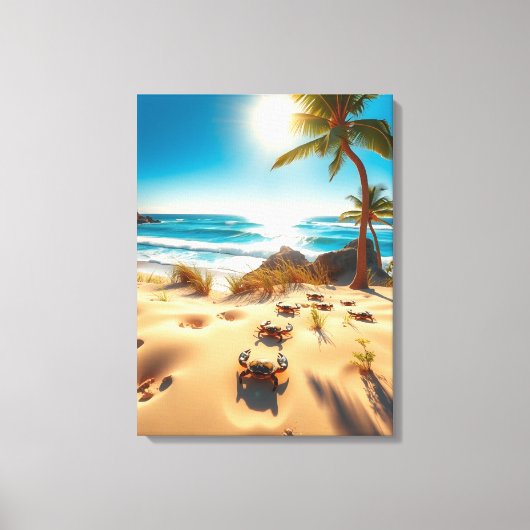 Toile Sea Crabs on Tropical Beach – Serene Ocea (Recto)