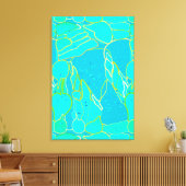 Toile "Sea Grotto" abstrait - turquoise, bleu, or (Insitu(Salon))