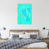 Toile "Sea Grotto" abstrait - turquoise, bleu, or (Insitu(Chambre))