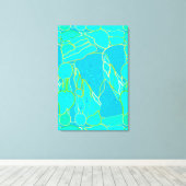 Toile "Sea Grotto" abstrait - turquoise, bleu, or (Insitu (Plancher de Bois))