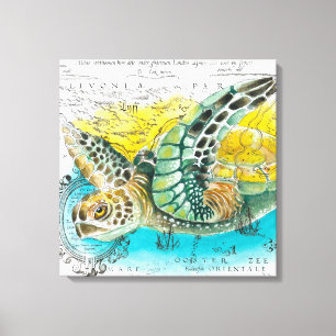 Toile Sea Turtle Watercolor