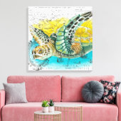 Toile Sea Turtle Watercolor (Insitu(Salon))