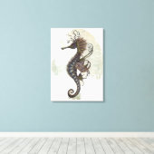 Toile Seahorse fantasy, blue green artwork (Insitu (Plancher de Bois))