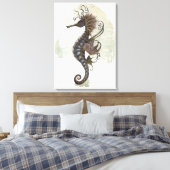 Toile Seahorse fantasy, blue green artwork (Insitu(Chambre))