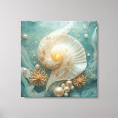 Toile Seashell Wall Art – Coastal Beach Decor (Recto)